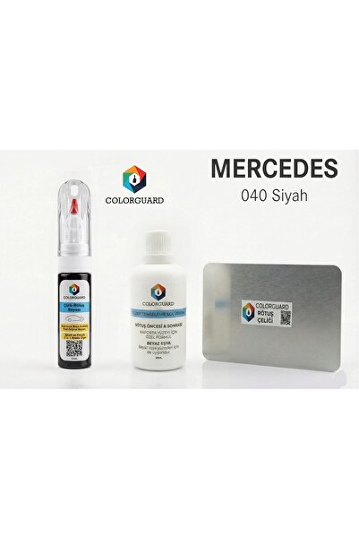 COLORGUARD Mercedes-Benz 040 Siyah Rötuş Seti - 2 si 1 Arada İğne ve Fırça Uç...