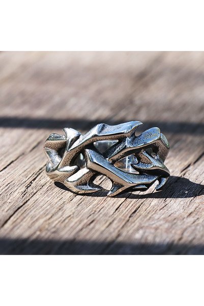 Choice 8 Style A Vintage Hollow Out Design Crown of Thorns Ring 316L Stainles...