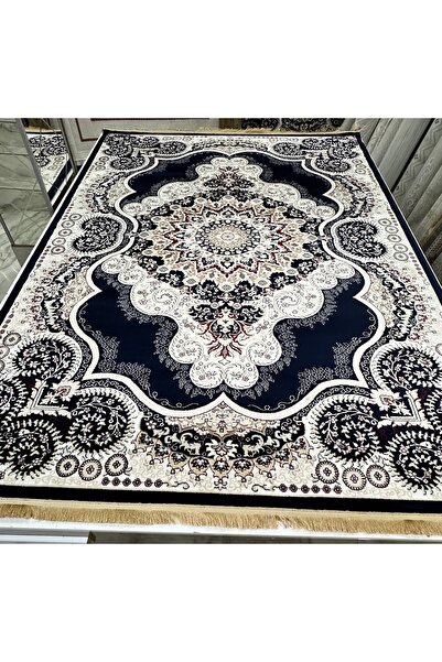SEMERKANT Etnik Desen Lacivert Halı Argın Halı