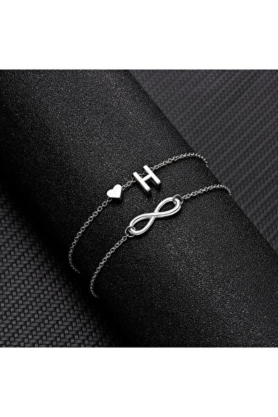 Choice1 RINHOO FRIENDSHIP H Bohemia A-Z Letter Initial Anklet For Women Silve...