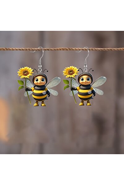 Choice MULTI 1 pair of original design little bee acrylic earrings holding su...