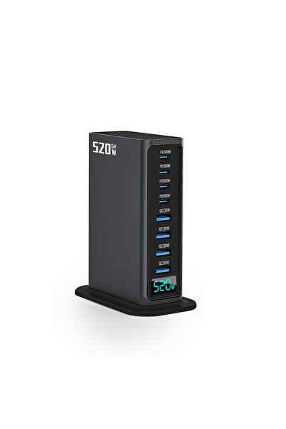 Choice UK Plug GUN New Desktop Charger 520W GaN 8-Port 4 USB C 4 USB-A PD 100...