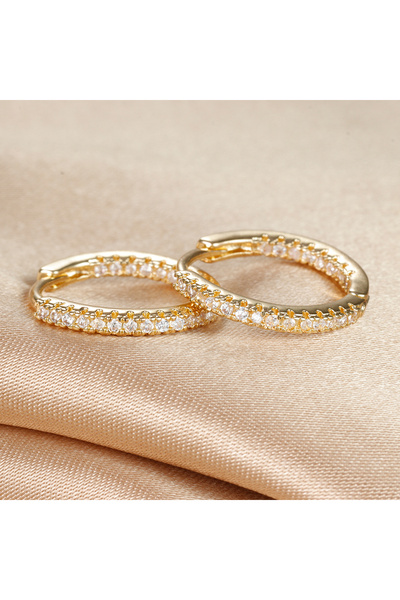 Choice gold-Whlet Classic Stainless Steel Gold Plated Big Hoop Earrings For W...