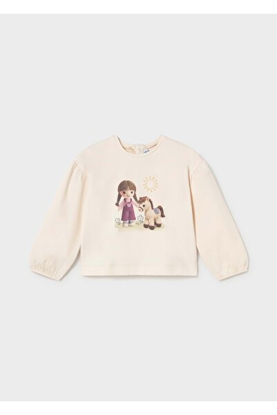 MAYORAL Baby Girl Long Sleeve T-Shirt Cream