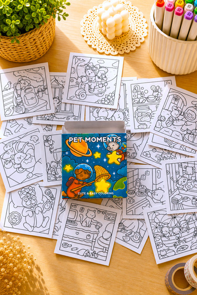 Pet Moments Temalı Mini Boyama Kartpostalları 36 Adet