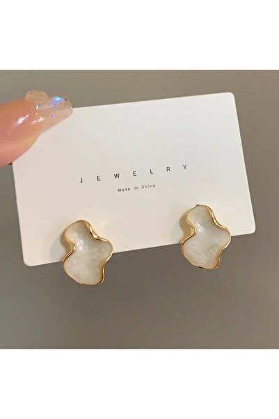 Choice 01 Abstract Alien White Color Cloud Irregular Stud Earring for Women T...