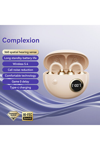 choice2 Apricot Electroplated Ear Clip Bluetooth Headset True Wireless Clip E...