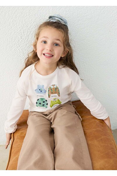 MAYORAL Girl's Buckle Long Sleeve T-Shirt White