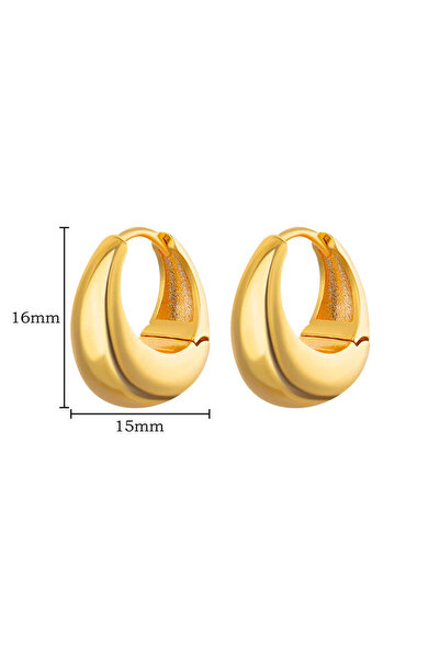 Choice1 Gold Color Chunky Stainless Steel Hoop Earrings for Women Gold Color ...