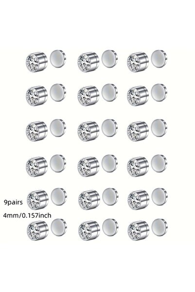 choice2 Round Surface and Dermal Earrings 4mm 0.157in 4/9 Pairs/Set Stainless...