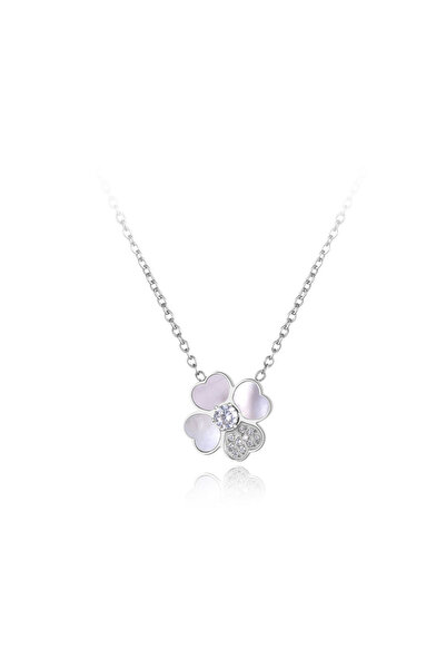 Choice N19088P-White Lokaer Black/White Shell Heart Shape Flower Pendant Neck...