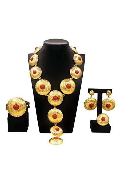 Choice 45cm resizable H00509 Jewelry Set For Women 24K Plating Necklace Big R...