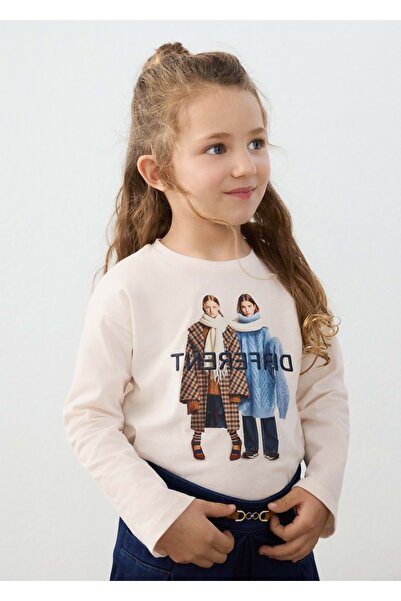MAYORAL Girl's Long Sleeve T-Shirt Cream