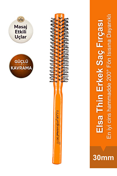 ELSA Professional 007 Fine Orange Men's Hair Brush