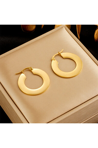 Choice E4994 DIEYURO 316L Stainless Steel Gold Color Circle Hoop Earrings For...