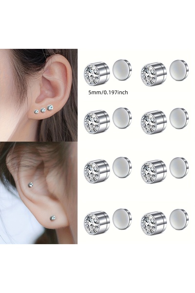 Choice1 Round Surface and Dermal Nose Rings & Studs silvery-5mm Set Of 8 Hall...