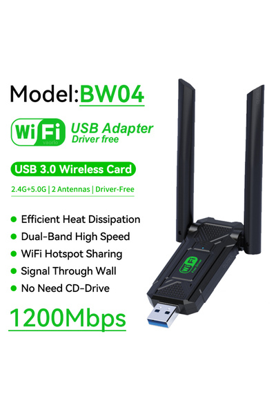 Choice BW04 1200Mbps WiFi USB Adapter Dual Band 2.4G+5Ghz Wi-Fi Dongle Receiv...