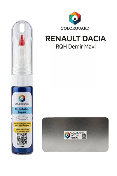 COLORGUARD Renault-Dacia RQH Demir Mavi İğneli ve Fırçalı Şişe Rötuş Boyası v...