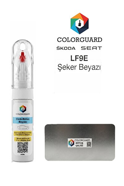 COLORGUARD Škoda Seat LF9E Şeker Beyazı İğneli ve Fırçalı Özel Tasarım Şişe R...