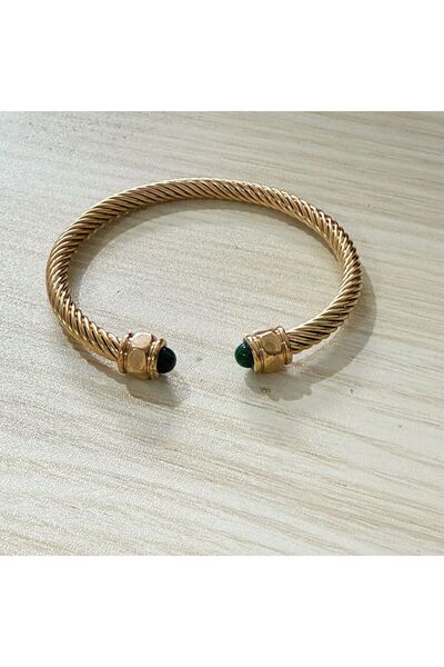 Choice6 58-60mm May 12 Month Color Natural Stone Bracelet Stainless Steel Per...