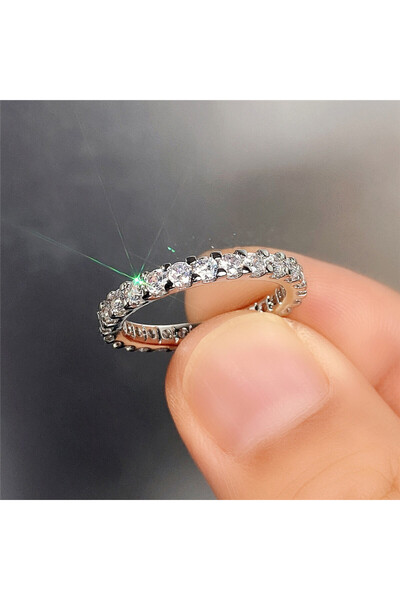 Choice 6 F1218 Huitan New Trendy Thin Finger Rings Band with Shiny Cubic Zirc...