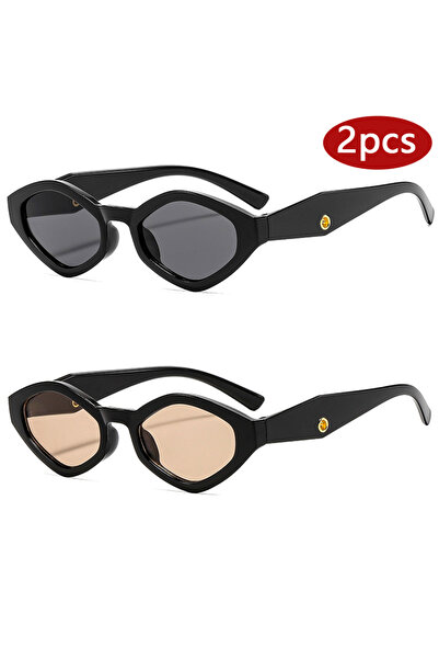 Choice4 2pcs z05 2pcs Fashion Diamond Shaped Women‘s Sunglasses Vintage Small...