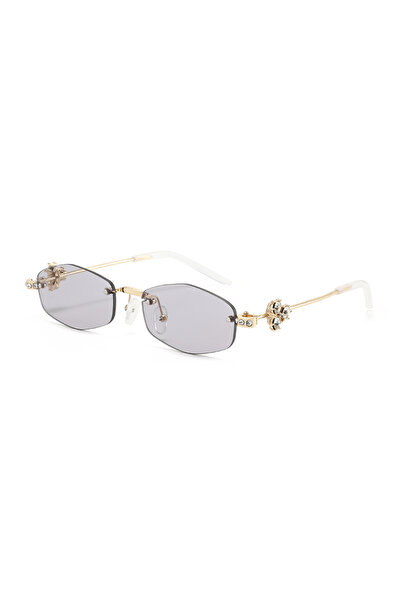 Choice4 grey Protective Glasses Luxury Rimless Polygon Diamond Sunglasses Wom...