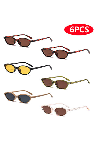 Choice3 6pcs z04 4pcs/6pcs New Small Frame Elliptical Sunglasses Women Simple...