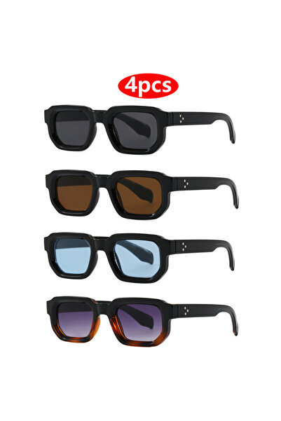 Choice1 4pcs z04 4pcs Fashion Square Sunglasses Women Men Small Frame Brand D...