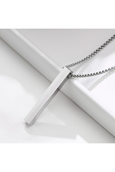 Choice Silver Vnox 5mm Pillar Necklace for Men Women, Stainless Steel 3D Bar ...
