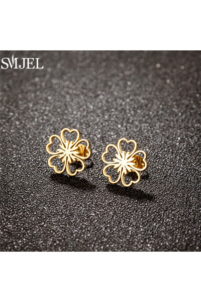 choice2 GED709G Korean Fashion Daisy Stainless Steel Stud Earrings for Women ...