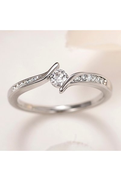 Choice8 9 F1459 Huitan Simple Versatile Style Women Minialist Ring Inlaid Shi...