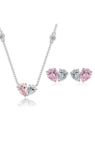 Choice Pink set ZAKOL Romantic Pink Zirconia Heart Jewelry Sets for Women Fas...