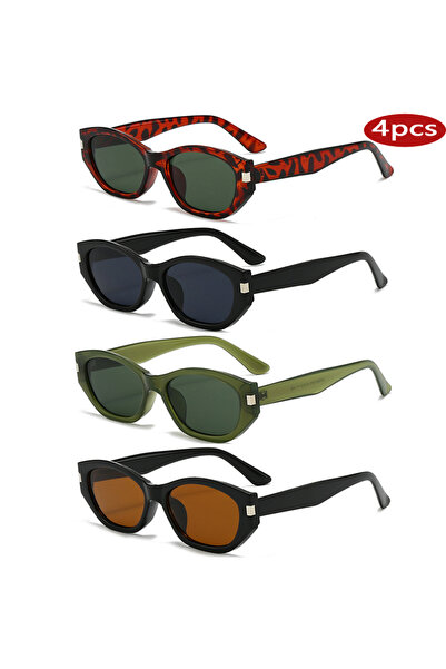 Choice1 4pcs z09 4 Sets Classics Cat Eye Sunglasses Women Oval Small Frame Ey...