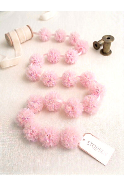 Bila Baby Stqueen Tulle Mini Pompon Banner Baby Pink Pinkish