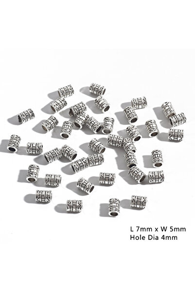 Choice 07-50pcs 50/100pcs 5-12mm Tibetan Silver Tube Beads Metal Spacer Beads...