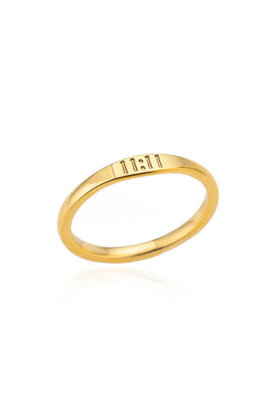 Choice 8 1111 11:11 Angel Number Rings for Women Gold Plated Lucky Stainless ...