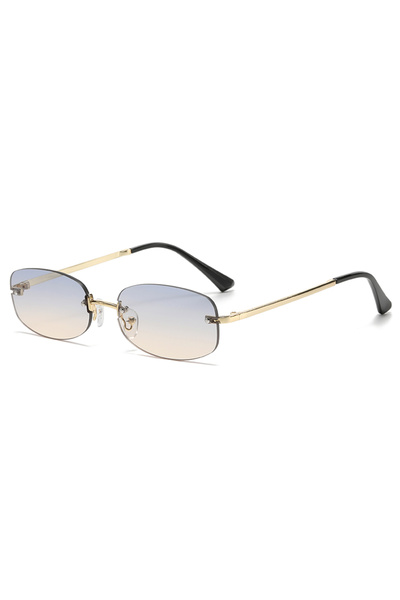 Choice gold blue brown Retro Fashion Frameless Elliptical Sunglasses Women Hi...