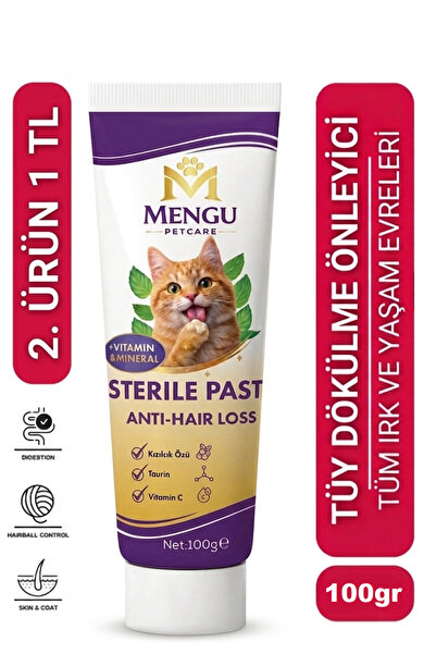 mengu petcare Kedi Malt Macunu 100 gr Taurinli Multivitamin Tüy Yumağı ve Kus...