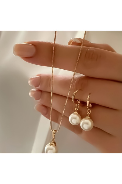 Choice 1 Fashion Pearl Jewelry Set For Women Dangle Earrings Pendant Necklace...
