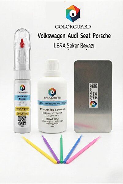 COLORGUARD VW-Seat-Škoda-Audi LB9A Şeker Beyazı Rötuş Boyası İğneli Fırçalı, ...