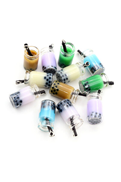 Choice style 2 20Pcs Mix Resin Bottles Fruit Milk Tea Cup Charms Pendant Ball...