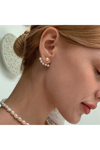 Choice10 ER21Y0097 New Trend Korean Style Love Heart Pearl Earrings Cute Flow...