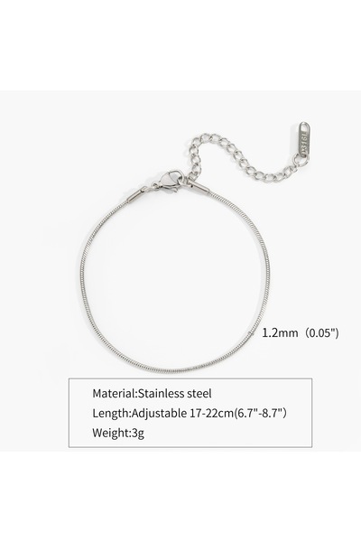 Choice 1.2mm Silver color Stainless Steel Silver Color Men Snake Bone Chain B...