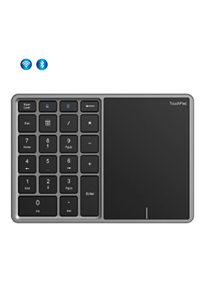 Choice Silver Jomaa Bluetooth Numeric Keyboard with Touchpad Number keypad Re...