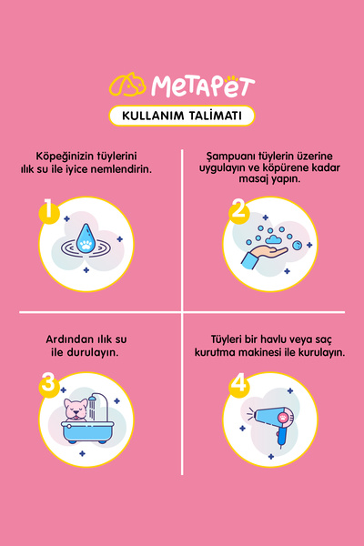 Metapet Tüy Sağlığı Için Köpek Şampuanı, Hassas Ciltli Yavrulara Uygun - Doğal - Organik - 250 ml