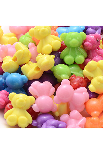 Choice random mix 30pcs/Lot Mix Color Cute Bear Shape Acrylic Beads 18x15.5mm...