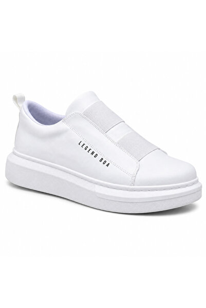 BESKAR White Leather Anti-Slip Sole Men's Sneakers - High-Grip Daily Sneakers...