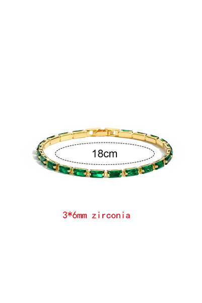 Choice gold G Luxury Emerald Cubic Zirconia CZ Tennis Bracelets for Women 18K...