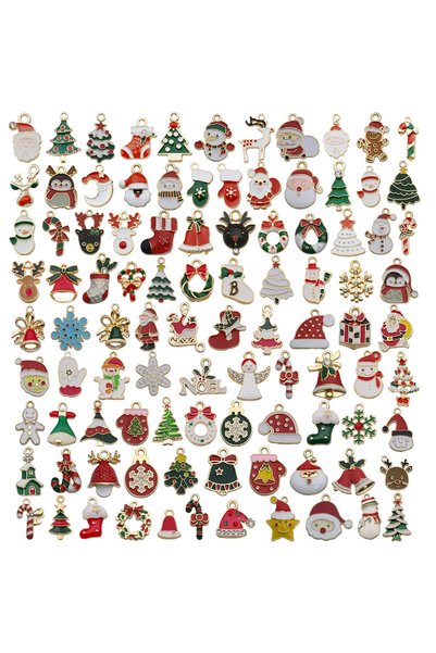 Choice HK577 Randomly Mix 20/40/100Pcs Enamel Christmas Charms Snowman Santa ...